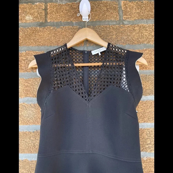 Sandro  paris black mesh dress size 3 - Picture 3 of 14